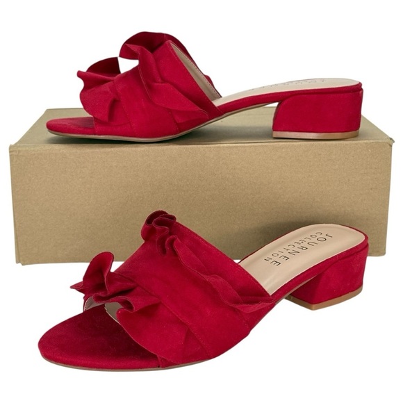 Journee Collection Shoes - Journee Collection Sabica Red Microfiber Womens Sandals Size 6M
